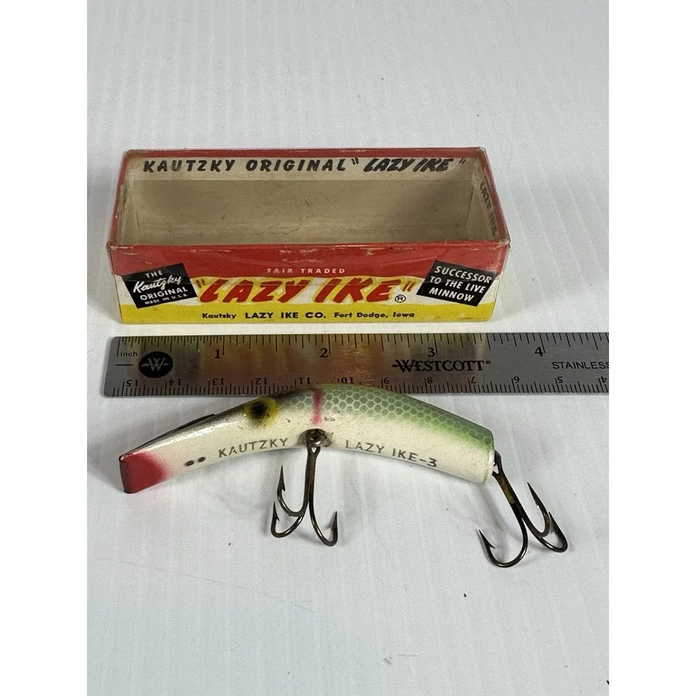 Vintage Kautzky Lazy Ike KL-33 Perch Fishing Lure Original Box